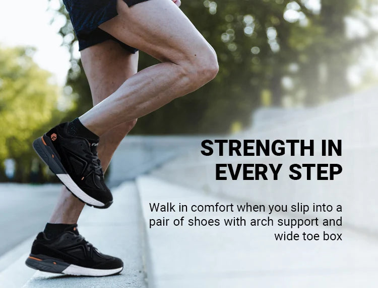 Fittington Extra Wide Walking Shoes For Men Breathable Large Size Non-slip Sport Sneakers For Flat Feet Heel Pain Relief