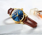 OLEVS 6898 Womens Watch Original Fashion Brand Quartz Wristwatch Waterproof Luminous Leather Strap  Dual Calendar Ldies Watch