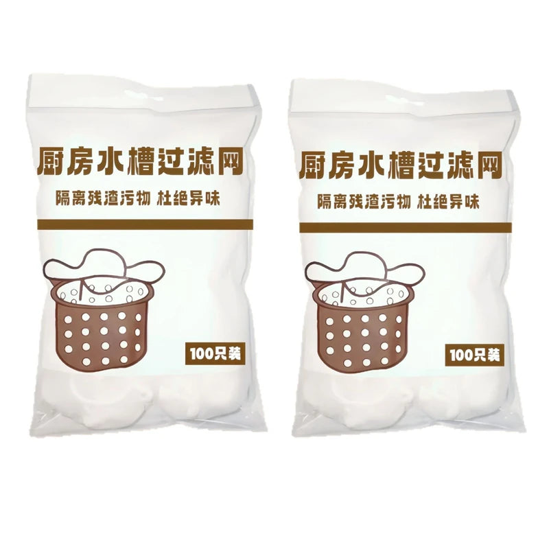 30-100Pcs Disposable Kitchen Sink Filter Sewer Drain Anti-blocking Garbage Bag Pool Leak Mesh Bag Strainer Sink Garbage Net