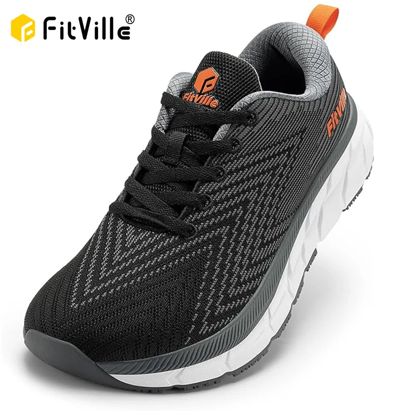 FitVille Men'S Shoes Wide Toe Box Cushioned Extra Wide Width Non Slip Running Shoe Comfortable Lightweight Sneakers For Fat Feet