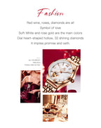 OLEVS Brand 2024 New Fashion Hollow Mechanical Watch for Women Luxury Stainless Steel Strap Waterproof Luminous Womens Watches