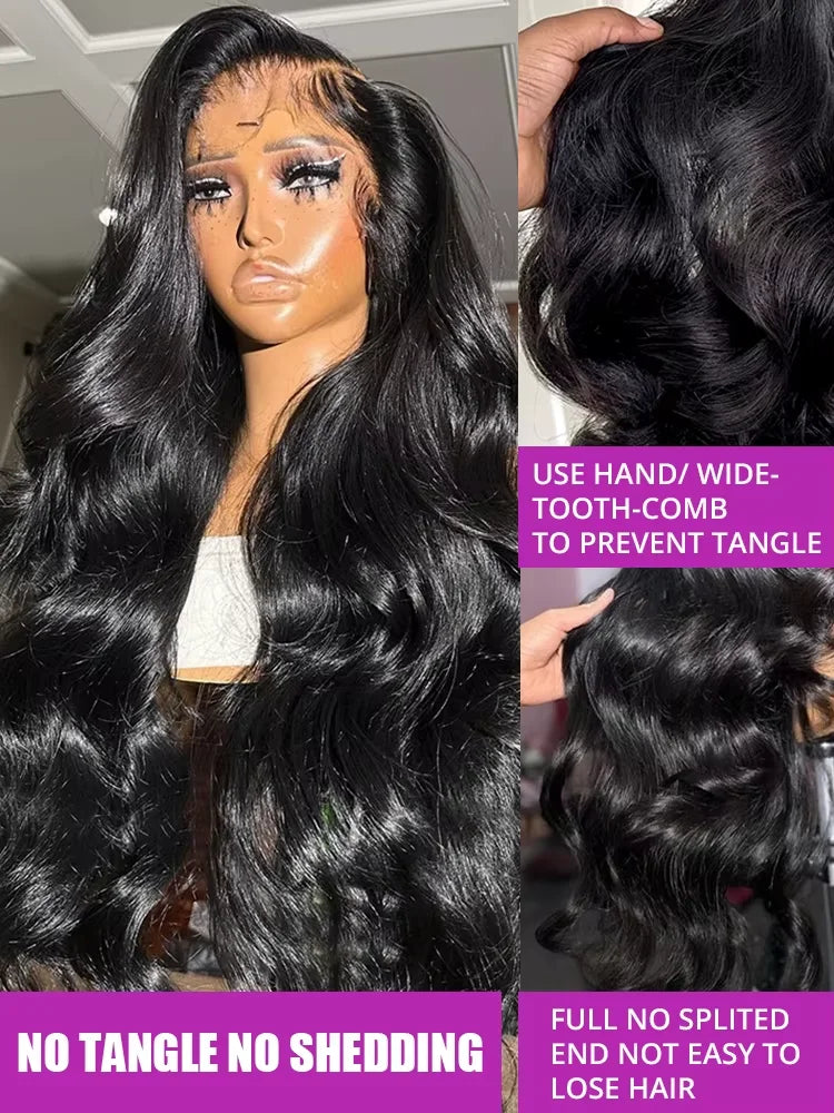 40 Inches 250% Density Lace Front Wig Human Hair Body Wave 13x6 Frontal Glueless Wigs 13x4 HDTransparent Lace Wigs Pre Plucked