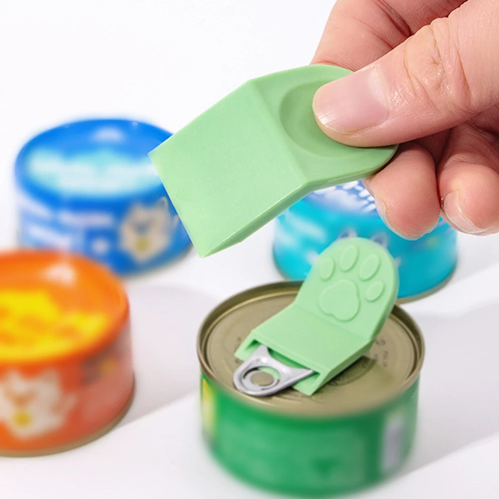 Cute Cat Paw Pet Food Can Opener with Anti Slip Handle, Kitchen Tool for Safe Manual Can Opening Kitchen Tool for Cans Lid