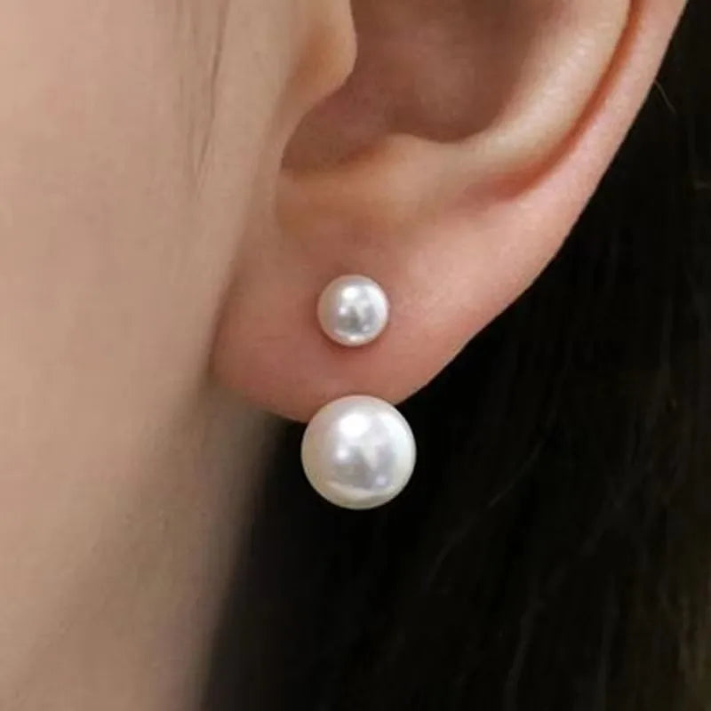 CAOSHI Simple Elegant Hoop Earrings with Simulated Pearl Female Graceful Jewelry for Engagement Daily Party Accessories Gift