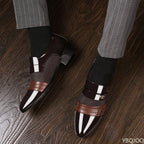 New men's casual shoes business formal wear plus size versatile for weddings simple  comfortable retro artistic men's shoes