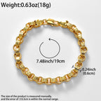 18k Gold Plated Italy 750 Bracelet Copper Braided Shaped Bracelet Hip-Hop Daily Men Women Jewelry Accessories For Friends Gifts