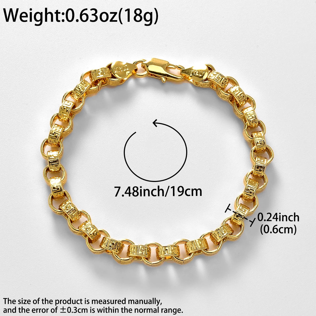 18k Gold Plated Italy 750 Bracelet Copper Braided Shaped Bracelet Hip-Hop Daily Men Women Jewelry Accessories For Friends Gifts
