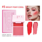 2IN1 Creme & Powder Blush Matte Natural Blush Eye Makeup Palette Long Lasting High Color Rendering Bright Pinky Patrick Ta Blush