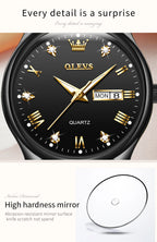 OLEVS 5563 Top Woman Watch Classic Business Diamond Scale Calendar Waterproof Ladies Wristwatch Original Quartz Watch for Women