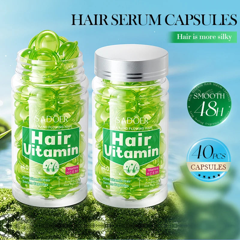 40/80/120pcs vitamin hair care essence capsules,containing almond oil,tea seed oil,no-rinse conditioner,hair care essential oil