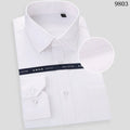 High Quality Free Ironing Men Dress Long Sleeve Shirt 100% Pure Cotton New Solid Male Regular Fit Business Shirt White Blue