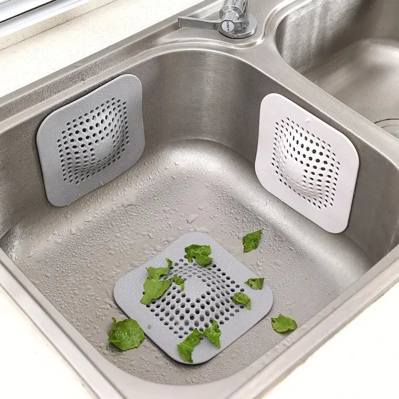 1/4pcs Shower Drain Plug Hair Catcher Stopper Kitchen Sink Strainer Sewer Silicone Bathroom Floor Bathtub Water Filter Home Tool