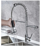 Pull Down Spring Kitchen Faucet, Hot Cold Stainless Steel Kitchen Sink Mixer Tap, Single Handle Hot Cold Spring Kitchen Faucets