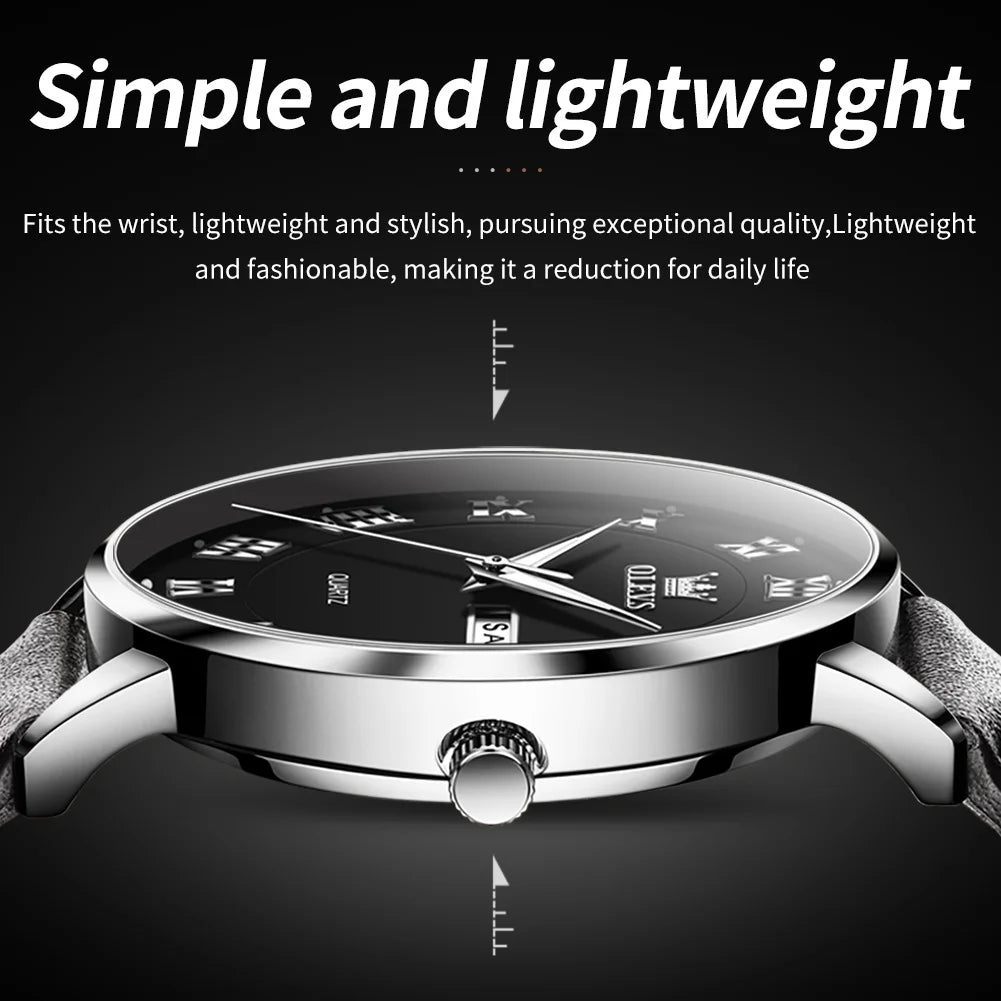 OLEVS 2920 Men Watch Fashion Business Roman Scale Waterproof Clock Luxury Brand Quartz Watch Leisure Calendar Week Men Watch