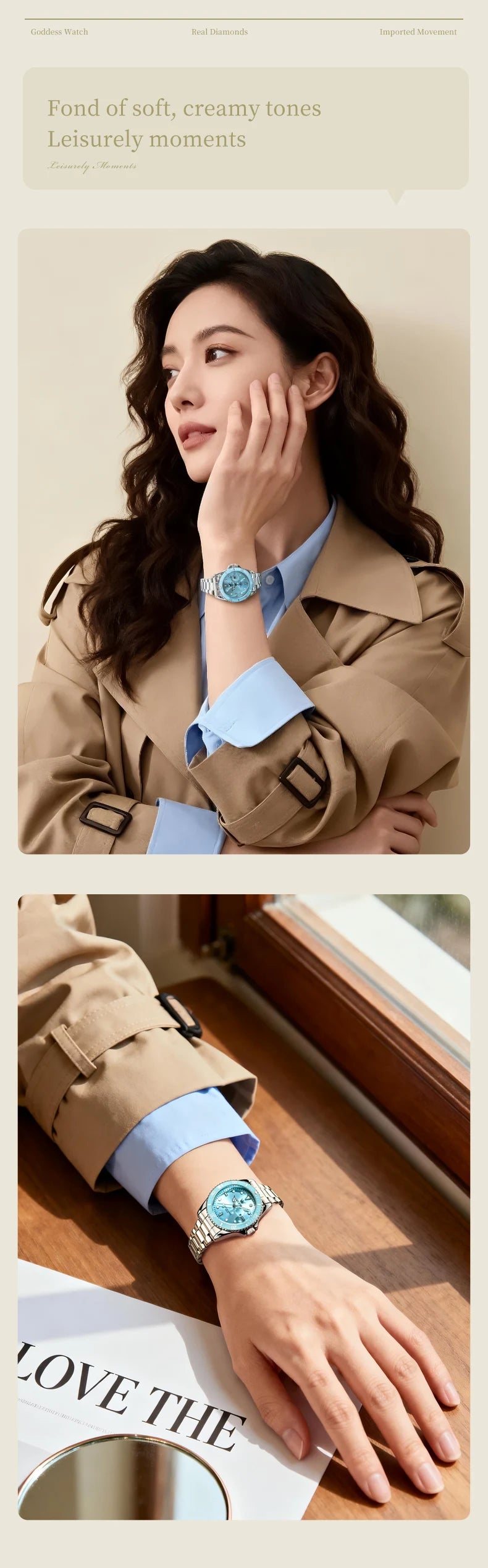 OLEVS 5885 Original Women Watch Top Luxury Quartz Watch Classic Green Dial Waterproof Luminous Date Watch Women Authentic Watch