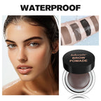 Lakerain Brow Pomade with Dual-Ended Brush Long-Lasting Waterproof Sweatproof Natural Smooth Eyebrow Brow Pencil Makeup
