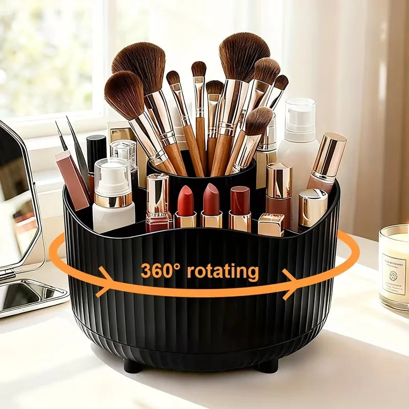 360° Rotating Makeup Organizer Multi-Functional Holder for Brushes, Lipsticks, Skin Care Products, and Stationery - Durable