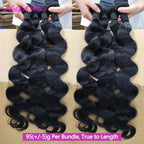 30 32 Inch Body Wave Bundles Human Hair 100% Human Hair Bundles 95g Per Bundle Brazilian Weave Bundles 2-4 Days Delivery