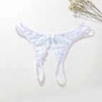 Women'S Panties Sexy Sheer Lace Crotchless Low Waist Solid Briefs Modis Panties Sexy Open Bottom Large Size Underwear Bragas