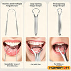 2pcs Stainless Steel Tongue Cleaners Gum Tongue Scraper for Adults Boys and Girls Tongue Care Tools Metal Tongue Scrapers family