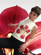Women's Flower Print Crop Tank Top Fitted Boat Neck Sleeveless Summer Top for Party Club 2025 New Fashion