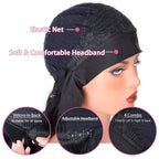 200% Density 20 Inch Body Wave Headband Wig Human Hair for Black Women None Lace Front Wigs Wear And Go Machine Made Headband