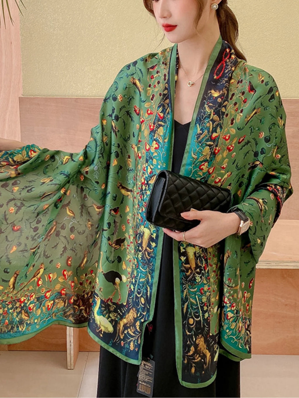 Travel Beach Scarve Bikini Large Sunscreen Shawl Design Floral Sarong Wrap Scarf Women Luxury Swimsuit Bathing Cover-up 90x180cm