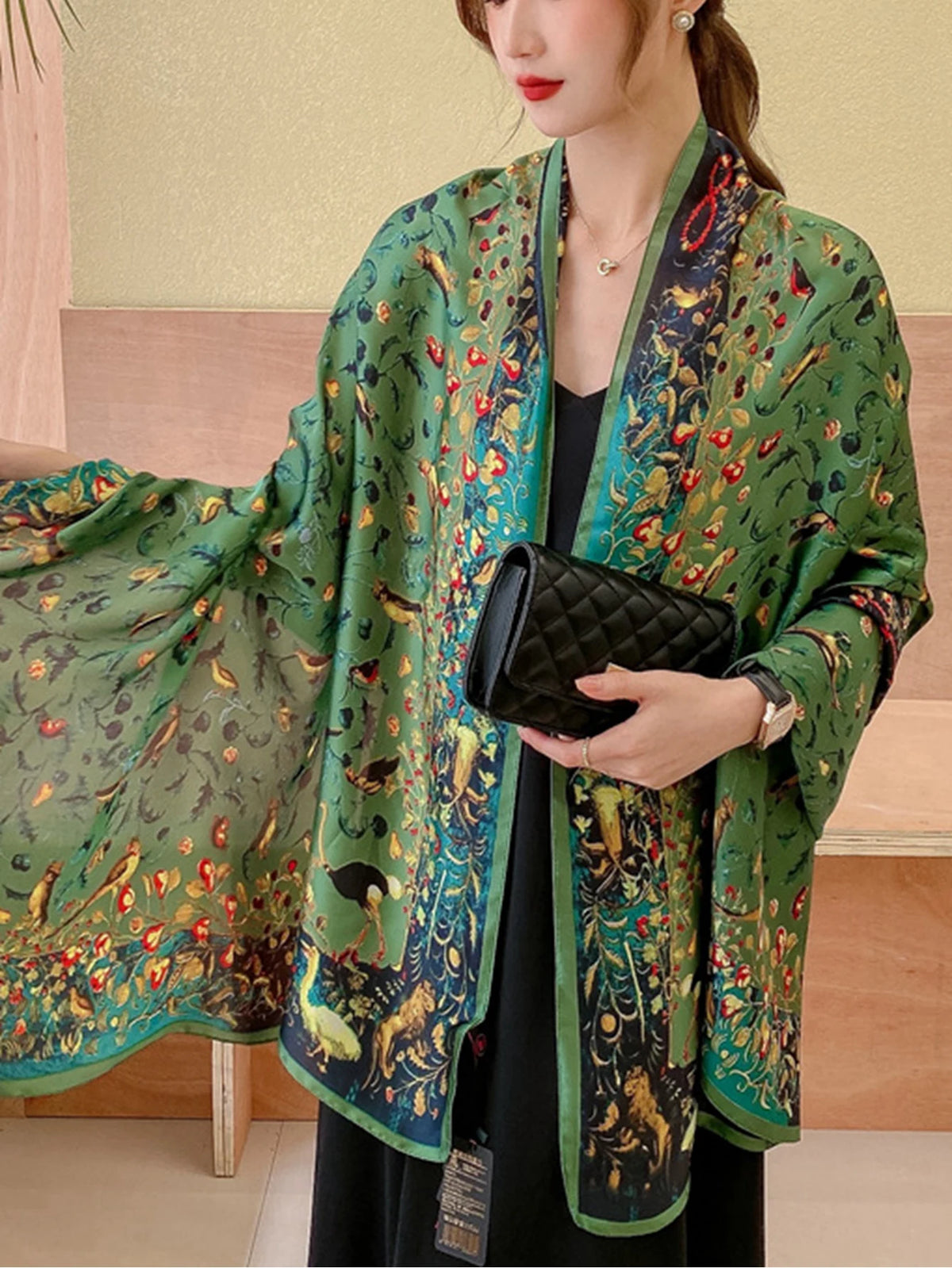 Travel Beach Scarve Bikini Large Sunscreen Shawl Design Floral Sarong Wrap Scarf Women Luxury Swimsuit Bathing Cover-up 90x180cm