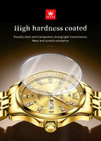 OLEVS Brand Watch Steel Band Stereo Dial Double Calendar Quartz Watch Waterproof Men's Watch 3620