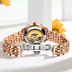 2026 New OLEVS Rose Gold Steel Women's Watches Luxury Brands Automatic Mechanical Watch For Women Fashion reloj para mujer