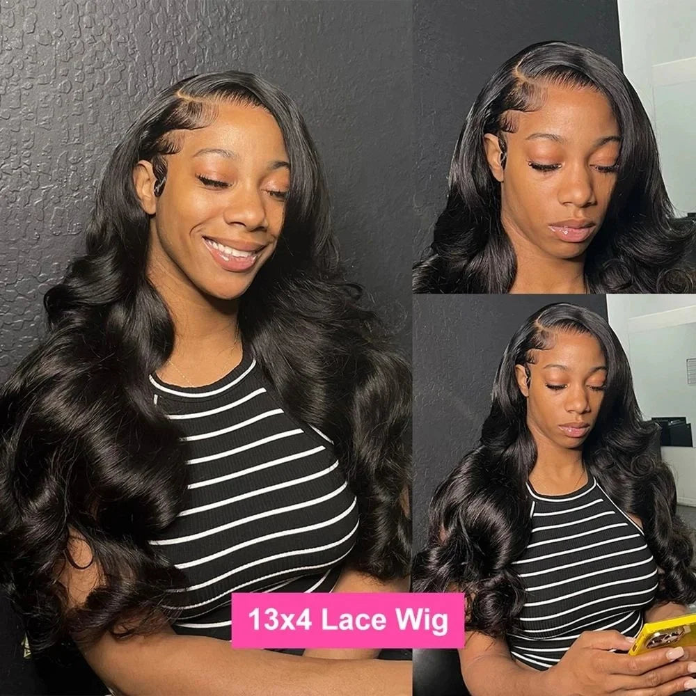 200% Real Density Body Wave 13x6 Hd Lace Frontal Wig ≥98% Human Hair 30 40 Inch 13x4 Hd PrePlucked Lace Front Wigs For Women 360