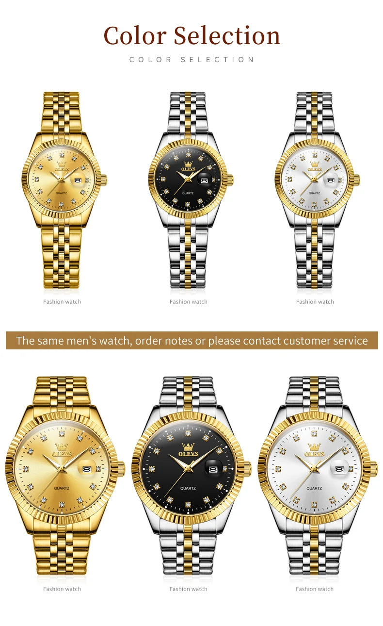 OLEVS 5526 Women Watch Diamond Scale Quartz Fashion Ladies Wrist Watches Date Waterproof Luminous Luxury Dress Watch For Women