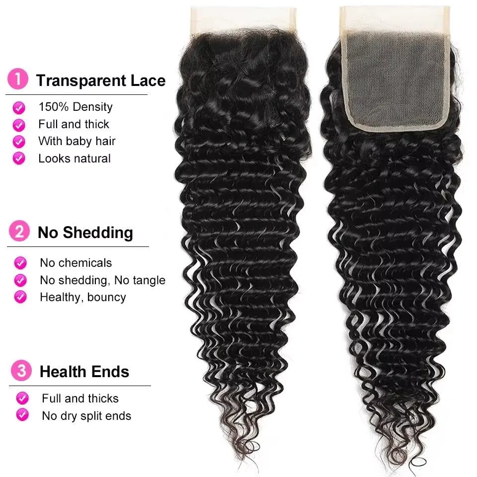 Burmese Curly Bundles with Frontal 100% Human Hair Weave Deep Wave Bundles and Closure Curly Bundles and Frontal For Extension