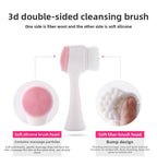 Mini Manual Facial Cleansing Brush Silicone Massage Face Brush Soft Bristles Double-Sided Handheld Cleaning Device Pore Cleaner