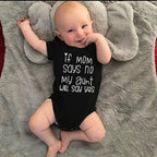 If Mom Says No My Aunt Will Say Yes Baby One-piece Cotton Short Sleeve Jumpsuit Funny Newborn Toddler Clothes