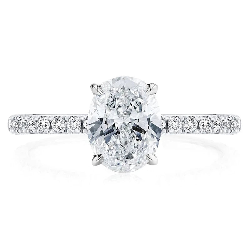 GRA 1ct Real Oval Moissanite Diamond Ring for Women 925 Sterling Silver Anniversary Party Gorgeous High Quality Fine Jewelry