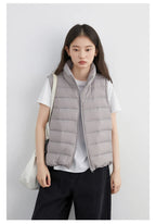 CHIC VEN New Women Down Coats Sleeveless Lightweight 90 White Duck Down Stand Up Collar Female Down Vest Autumn Winter 2026