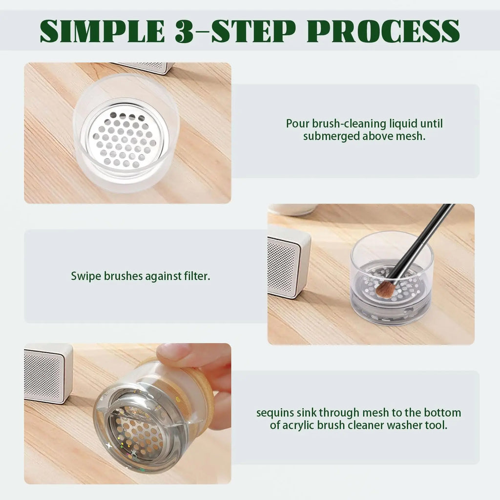 Nail Art Brushes Washing Cup Nail Brush Cleaner Dappen Dish with Lid 3.8*5cm Nail Glitter Acrylic Liquid Powder Removal Cup