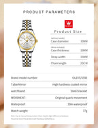 OLEVS 5593 Women's Watch Luxury Brand Women's Quartz Watch Stainless Steel Waterproof Night Light Elegant Business Women Watch