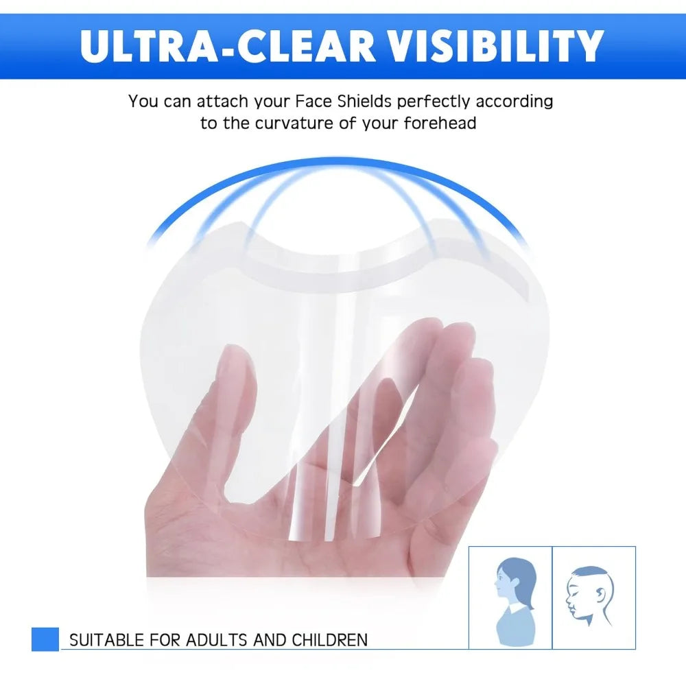 50Pcs Makeup Shower Face Visors Disposable Plastic Shower Visor Clear Face Cover Hairspray Salon Eyelash Extensions Styling Tool