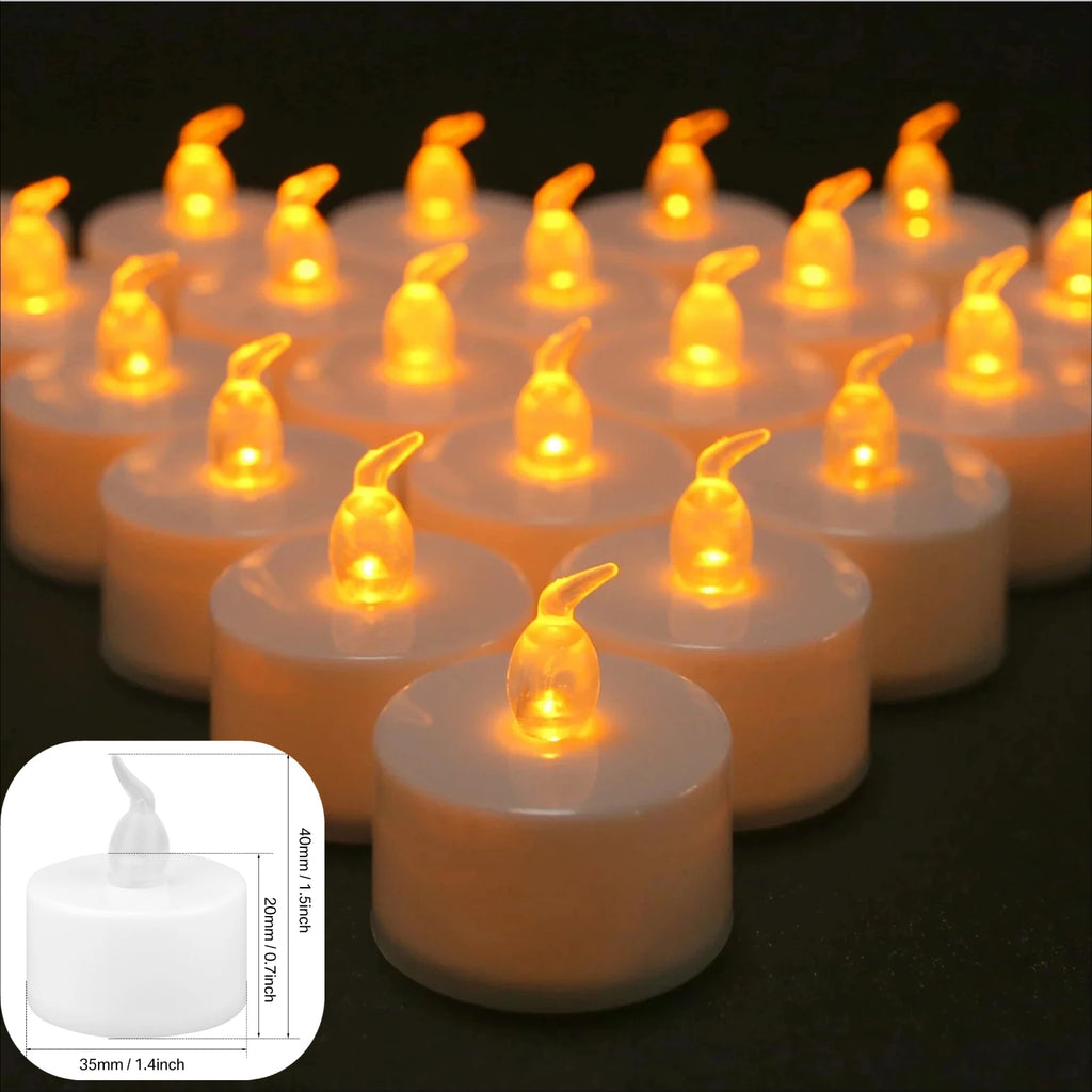 LED Candles 24/12 Pack Flameless Flickering Tea Light Warm White Candle for Party Wedding Birthday Christmas Gifts Home Decor