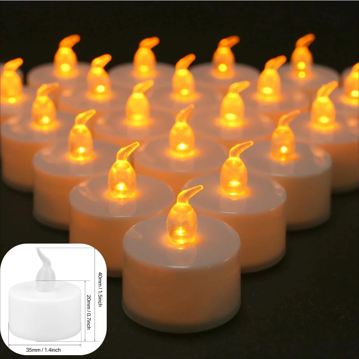 LED Candles 24/12 Pack Flameless Flickering Tea Light Warm White Candle for Party Wedding Birthday Christmas Gifts Home Decor