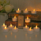 12/24Pack Battery Tea Lights LED Realistic Flameless Flickering Warm Yellow Candle Holiday Gift for Party Wedding Home Decor