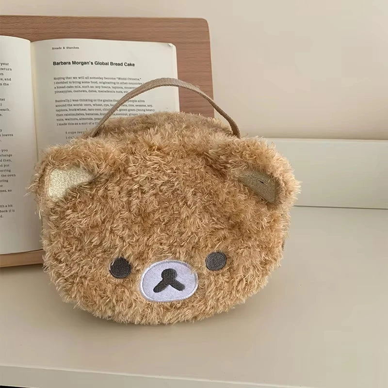 1PCS Cute Plushes Makeup Case Anime Relaxed Bear Cosmetic Bag Women Jewelry Storage Pouch Girl Organizer Handbags Gifts