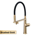 Luxury Gun Gray Brass Kitchen Faucet 1 Hole Double Handle Cold and Hot Dual Control, with Filtered Water Two Function Sink Tap