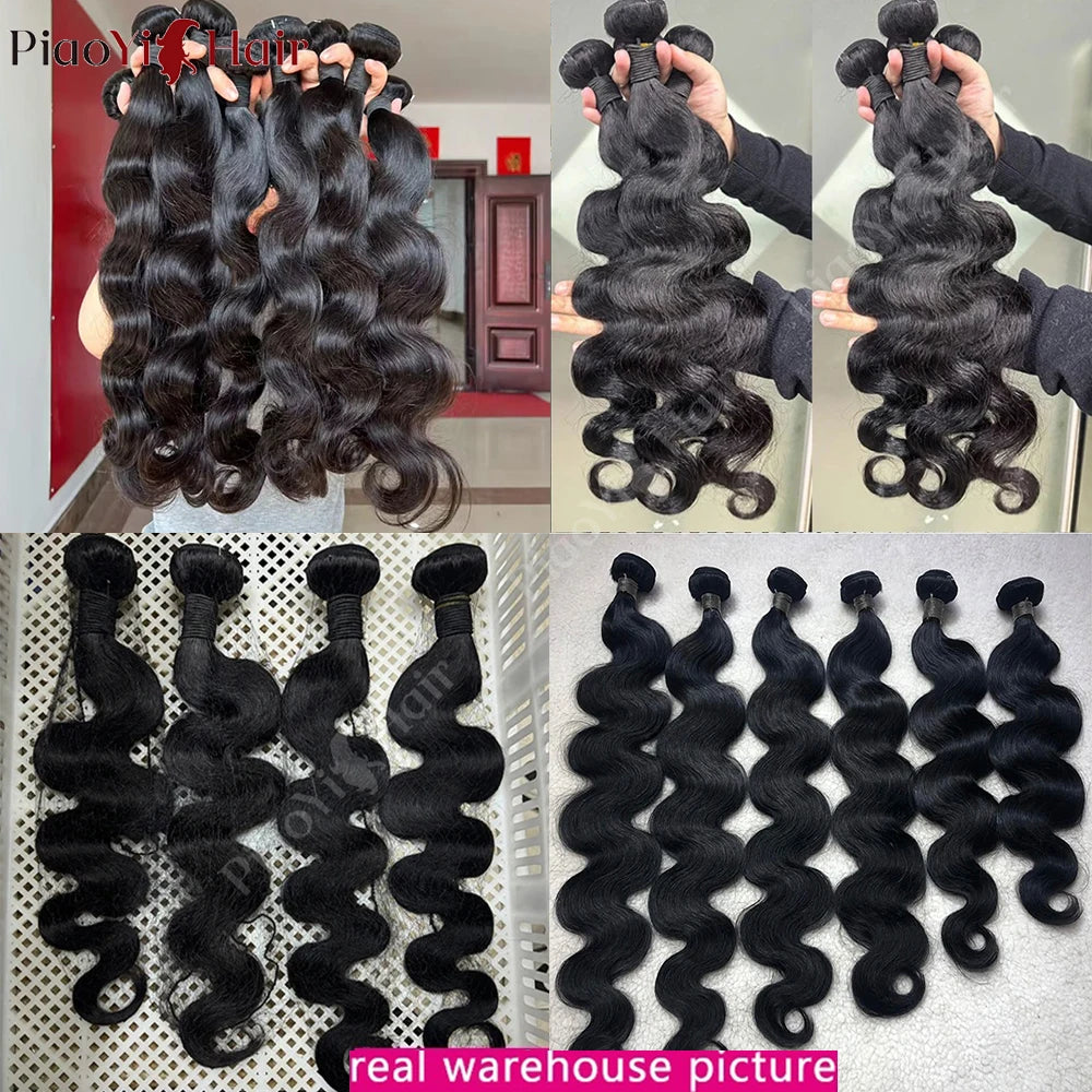 Body Wave Bundles 100% Human Hair with 4x4/5x5 Closure 20 22 24inch Raw Hair Extensions Bundles with 2x6 Midlle Part Closures