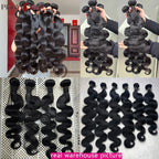 Body Wave Bundles 100% Human Hair with 4x4/5x5 Closure 20 22 24inch Raw Hair Extensions Bundles with 2x6 Midlle Part Closures