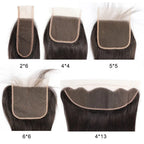 13x4 Lace Frontal Brazilian Straight Human Hair 5x5 Lace Closures Only Pre Plucked Natural Color Remy Hair 8-22 Inch