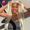 613 Glueless Wigs Human Hair 5x5 Lace Closure Wig Bone Straight Blonde Pre Plucked Glueless Wig Remy Human Hair Wigs Ready To Go