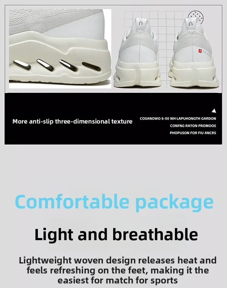 Men's Running Shoes Breathable Mesh Shock Absorption Hollow Out Sole Lightweight Sports Sneakers Non-slip Walking Shoes